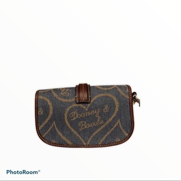 DOONEY & bourke denim leather wristlet clutch bag